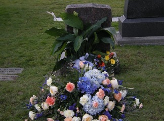 Flowers on grave